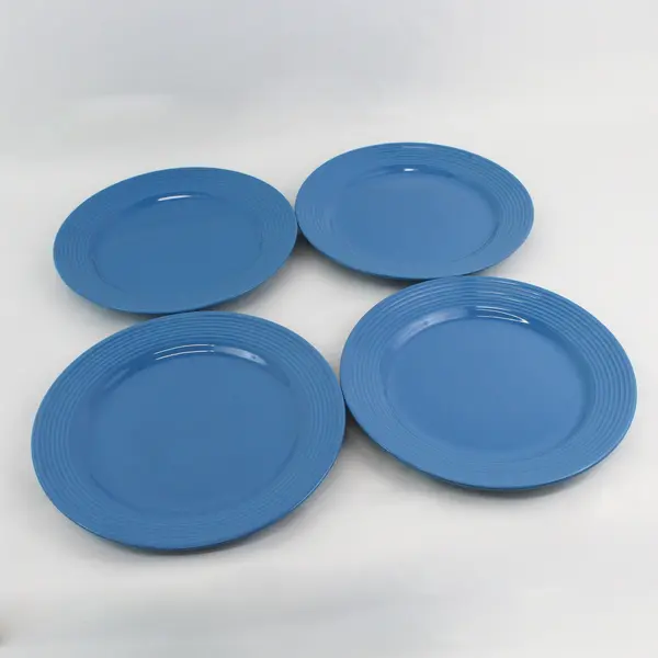 Lot Of 4 Royal Norfolk RNF20 Blue Pattern Round Ceramic Dinner Plates 10.75"