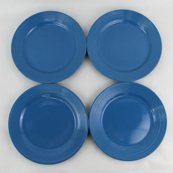 Lot Of 4 Royal Norfolk RNF20 Blue Pattern Round Ceramic Dinner Plates 10.75"