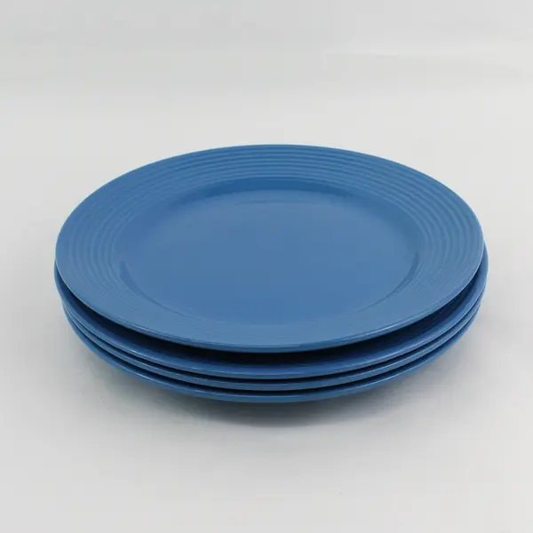 Lot Of 4 Royal Norfolk RNF20 Blue Pattern Round Ceramic Dinner Plates 10.75"