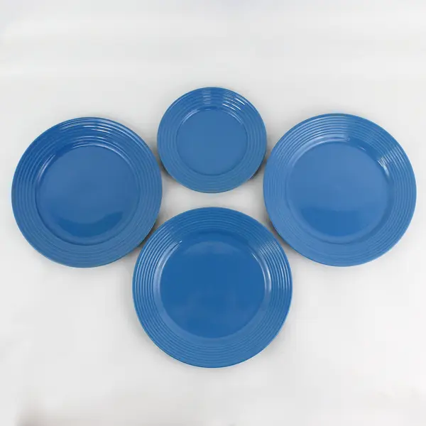 Lot Of 4 Royal Norfolk RNF20 Blue Pattern Ceramic 3 Dinner Plates & Bread Plate