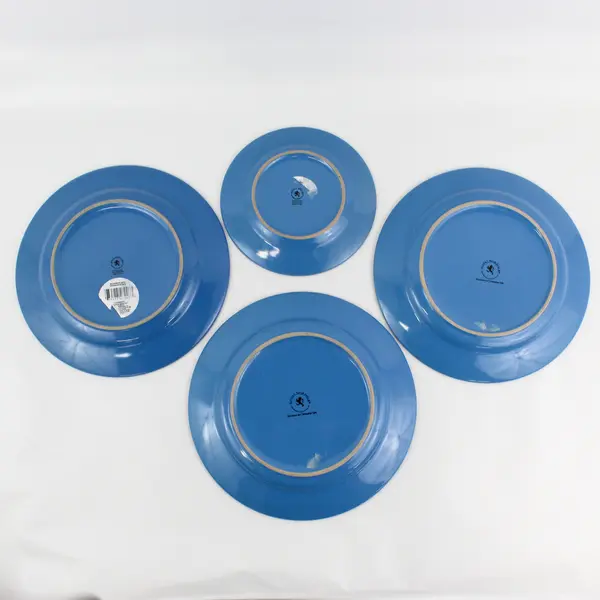 Lot Of 4 Royal Norfolk RNF20 Blue Pattern Ceramic 3 Dinner Plates & Bread Plate