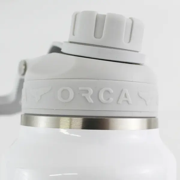 ORCA Hydra White Pearl Insulated Stainless Steel Water Bottle 34 Oz 11.75" Tall
