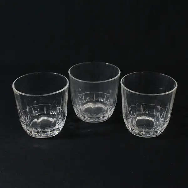 Lot Of 3 Toscany Brighton Pattern Clear On the Rocks Glass 3.5" Tall