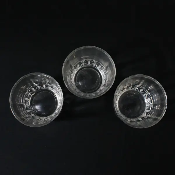 Lot Of 3 Toscany Brighton Pattern Clear On the Rocks Glass 3.5" Tall
