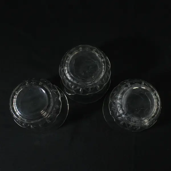 Lot Of 3 Toscany Brighton Pattern Clear On the Rocks Glass 3.5" Tall