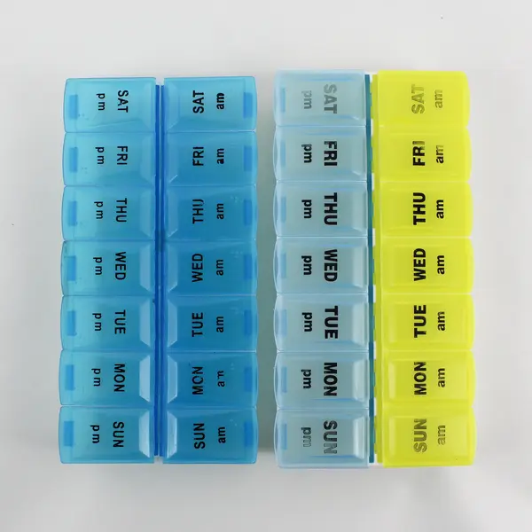 Lot of 2 Plastic 7-Day AM/PM Pill Organizer Boxes 