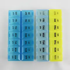 Lot of 2 Plastic 7-Day AM/PM Pill Organizer Boxes 