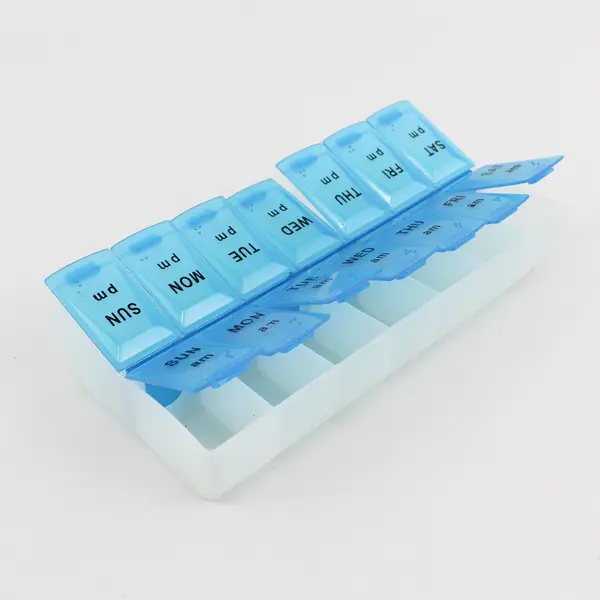 Lot of 2 Plastic 7-Day AM/PM Pill Organizer Boxes 