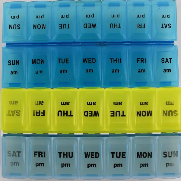Lot of 2 Plastic 7-Day AM/PM Pill Organizer Boxes 