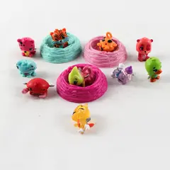 Lot of 10 Hatchimals Colleggtibles Mini Figures + 3 Mini Nests - Multi Seasons