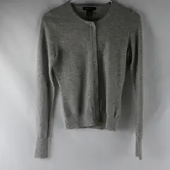 BCBG Maxazria Women's S Gray Wool/Angora Blend Button-Up Cardigan