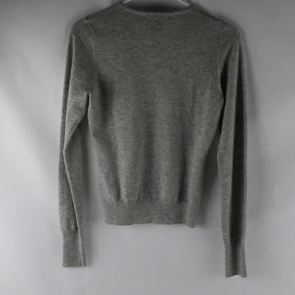 BCBG Maxazria Women's S Gray Wool/Angora Blend Button-Up Cardigan