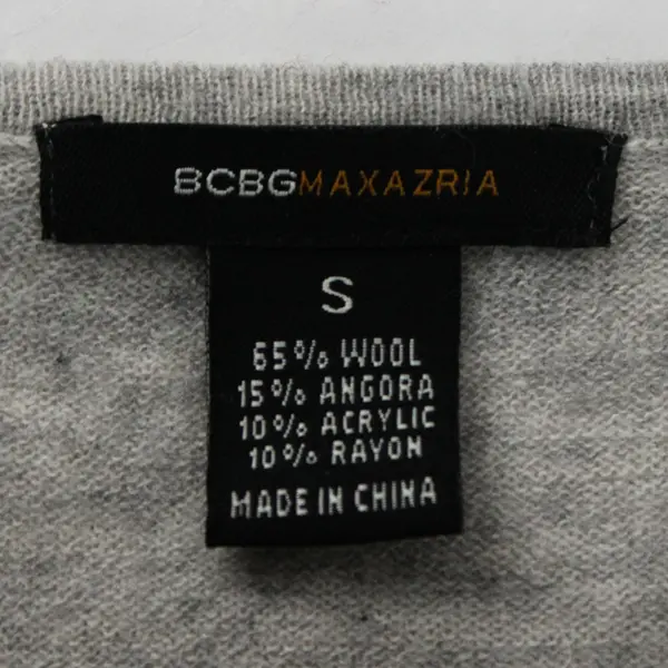 BCBG Maxazria Women's S Gray Wool/Angora Blend Button-Up Cardigan