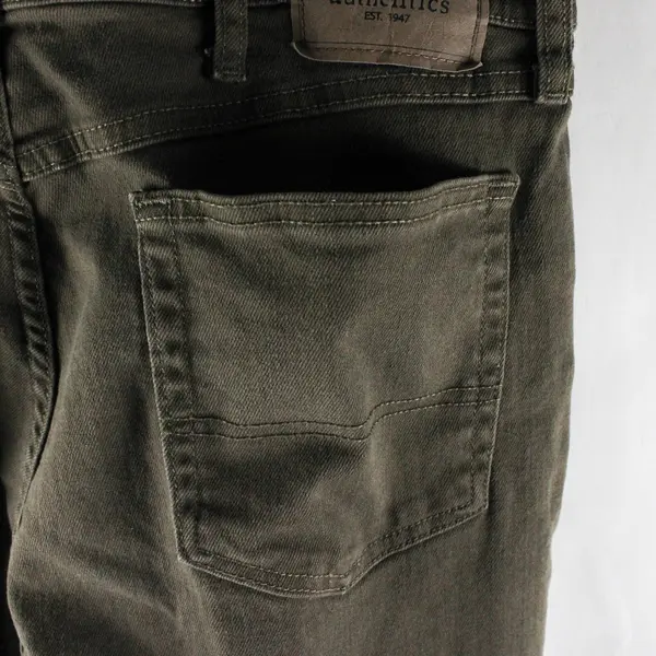 Wrangler Authentics Men's 35x29 Green Straight Fit Denim Jeans - Flawed