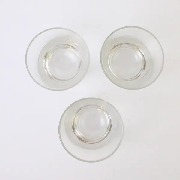 Lot of 3 Clear Glass Tumblers Straight-Sided Stackable Drinking Glasses