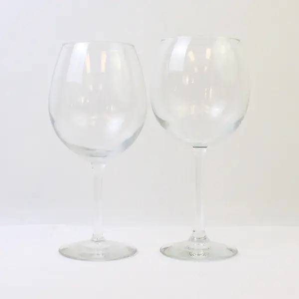 Lot of 2 Clear Glass Brandy Snifter & Wine Glass