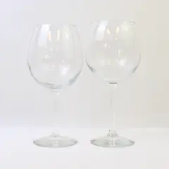 Lot of 2 Clear Glass Brandy Snifter & Wine Glass