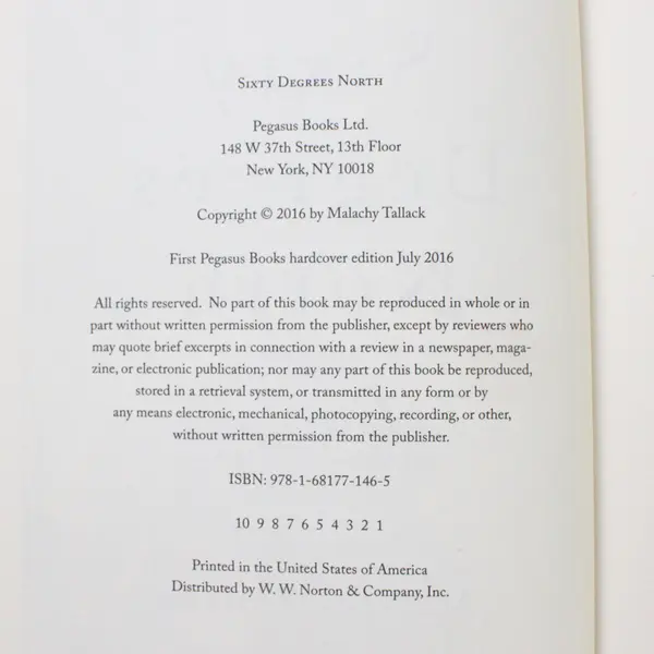 Sixty Degrees North by Malachy Tallack 2016 Hardcover Dust Jacket 1st Edition