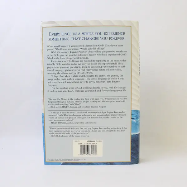 The Message The Bible in Contemporary Language Eugene H Peterson 2002 HC DJ
