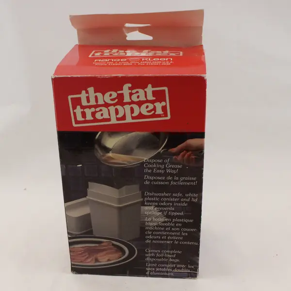 Range Kleen Fat Trapper Cooking Grease Disposal Container Vintage NEW Open Box