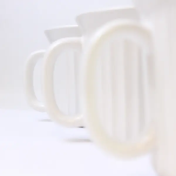 Lot of 3 CorningWare French White Ribbed Stoneware 20oz Soup Mugs