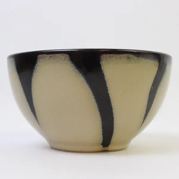 Pier 1 Ceramic Zebra Striped Dip Dish Black & White 4.5in Used Good