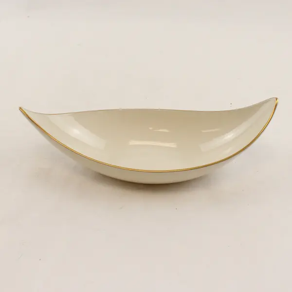Lenox Vintage Ivory Gold Trim Gondola Oval Candy Nut Serving Dish