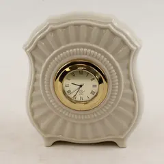 Vintage Lenox Ivory Porcelain Mantel Clock Gold Trim Not Working