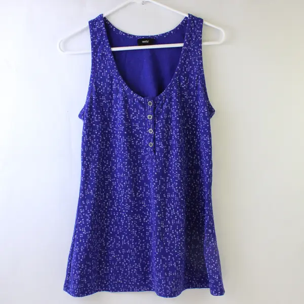 Mossimo Blue & Purple Geometric Pattern Tank Top Women's Size M
