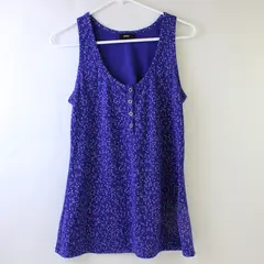 Mossimo Blue & Purple Geometric Pattern Tank Top Women's Size M