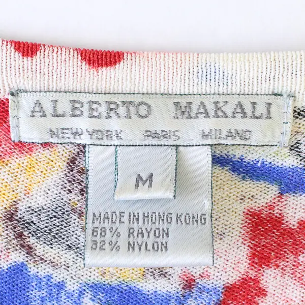 Alberto Makali Multicolor Abstract Pattern Beaded Long Sleeve Cardigan Women's M