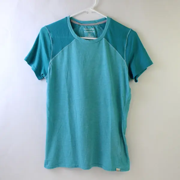 ExOfficio Insect Shield Solid Blue Short Sleeve Activewear Top Womens Size Large