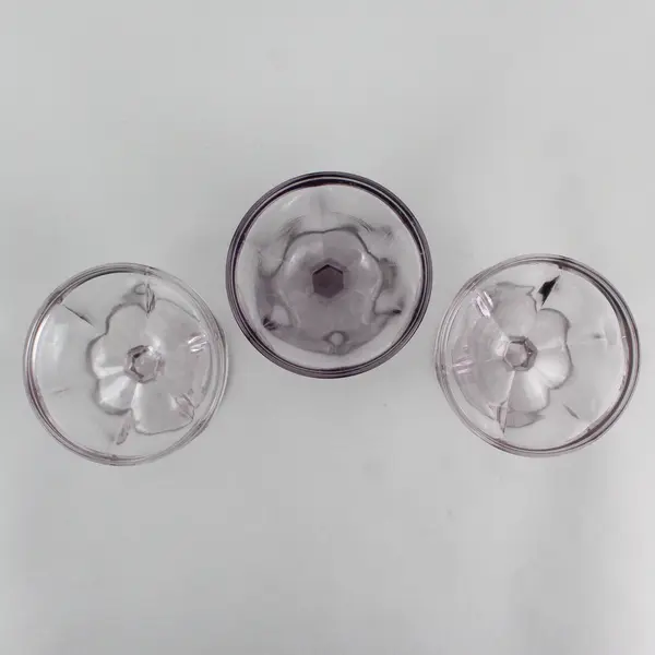 Set of 3 Antique Heisey Colonial 300 Stem Lavender Tinted Sherbet Bowls 3.5"