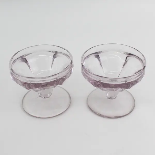 Set of 3 Antique Heisey Colonial 300 Stem Lavender Tinted Sherbet Bowls 3.5"