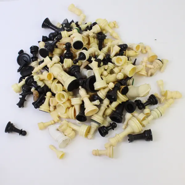 1.5 Lb Mixed Lot Plastic Chess Pieces DIY Craft Project Supplies