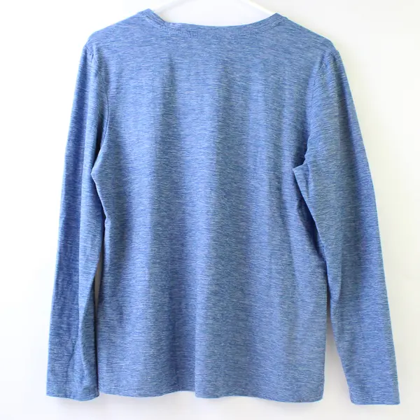 Kyodan Blue Color Speckled Long Sleeve Activewear Shirt Top Women's Size Large