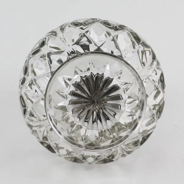 Vintage Pressed Glass Sugar Bowl Silver Plate Lid With Built In Tongs