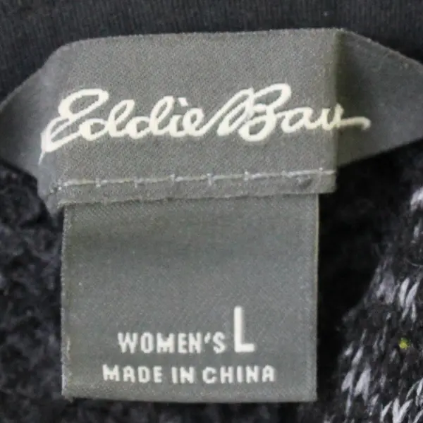 Eddie Bauer Gray Speckled Long Sleeve Zip Up Hoodie 100% Polyester Womens Size L