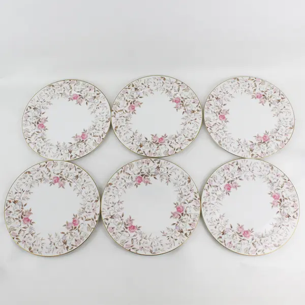 Set Of 6 Sango Jeannette Porcelain Dinner Plates Japan