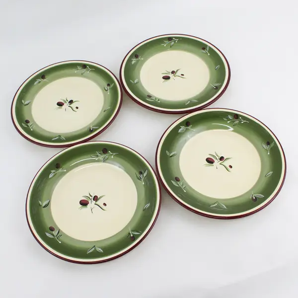  Set of 4 Better Homes and Gardens Olive Villa Salad Plates 8.5"