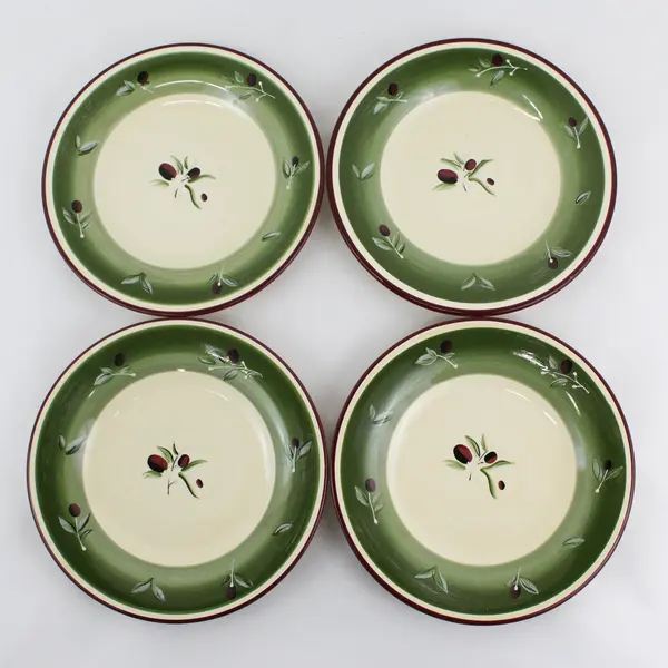  Set of 4 Better Homes and Gardens Olive Villa Salad Plates 8.5"