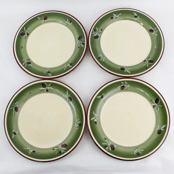 Set of 4 Better Homes And Gardens Olive Villa Dinner Plates 10.5"