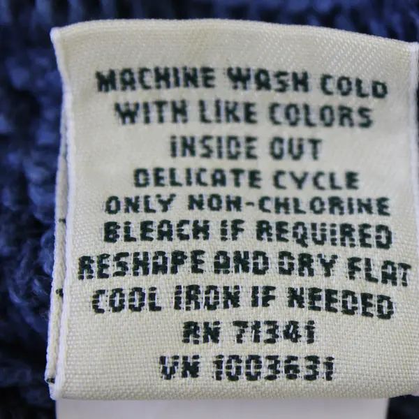 L. L. Bean Solid Blue Color Long Sleeve Knit Sweater 100% Cotton Women's Size L