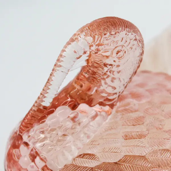 Vintage L.E. Smith Pink And Amber Glass Turkey Candy Dish