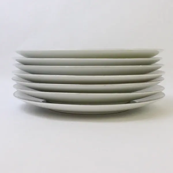 Vintage Noritake Colony 5932 Set of 7 Salad Plates 8.5in Japan Platinum Trim