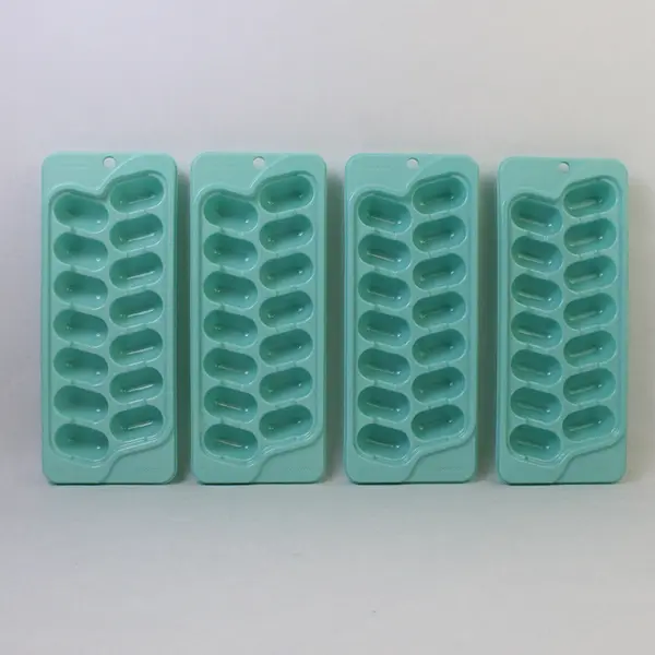 Set of 4 Ice Cube Trays Flexible Stackable Plastic for Kitchen Bar