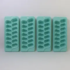 Set of 4 Ice Cube Trays Flexible Stackable Plastic for Kitchen Bar