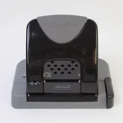 Swingline SmartTouch 2-Hole Punch 20-Sheet Reduced Effort Black Gray