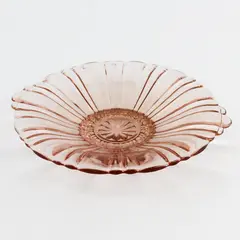 Vintage Anchor Hocking Old Cafe Pink Glass Mint Candy Dish with Handles