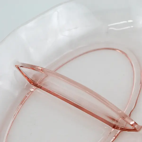 Vintage Fostoria Fairfax 2 Section Pink Divided Oval Relish Dish